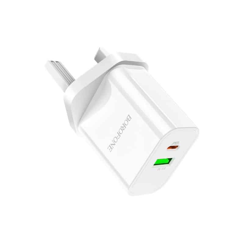 BOROFONE BA55B - CROWN DUAL PORT PD 20W + QC3.0 SPEED CHARGER (UK)