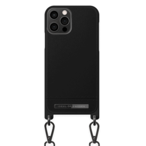 IDEAL OF SWEDEN NECKLACE CASE EMBOSSED BLACK - IPHONE 12 / 12 PRO
