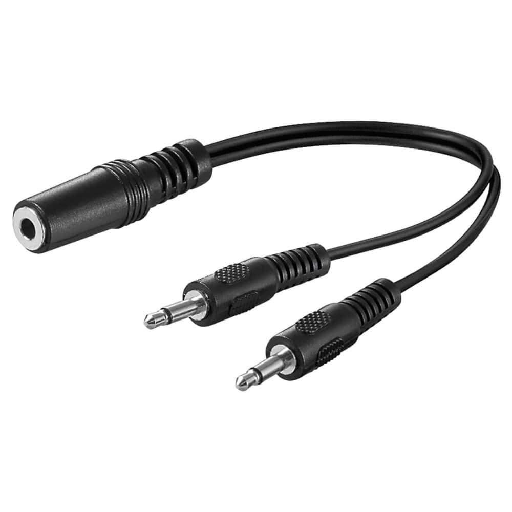 GOOBAY SOUND ADAPTER  3.5MM (F) TO 2x3.5MM (M) 0.2M