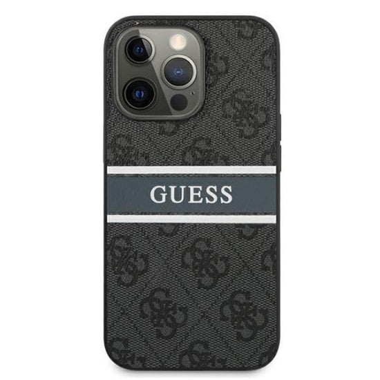GUESS 4G LOGO STRIPE PU LEATHER HARD CASE - IPHONE 13 PRO MAX