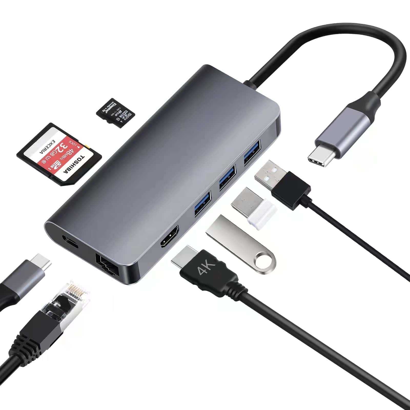 8 IN 1 USB C DOCKING STATION MULTI PORT HUB