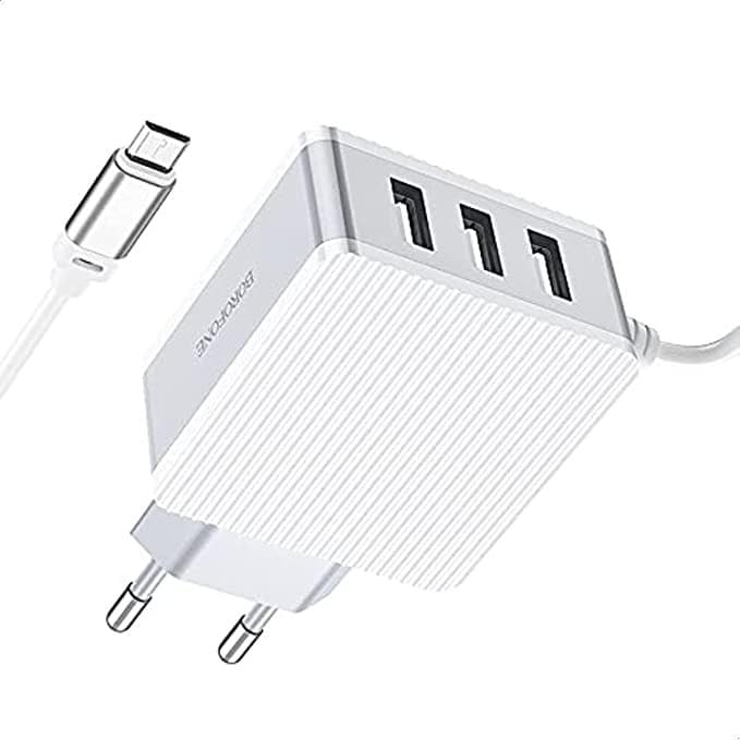BOROFONE BA42A - JOYFUL THREE PORT CHARGER WITH CABLE MICRO