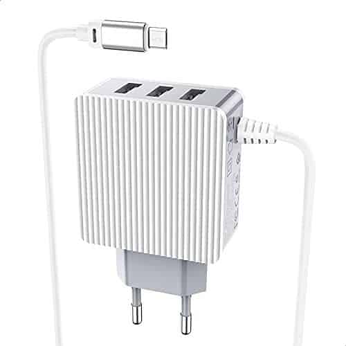 BOROFONE BA42A - JOYFUL THREE PORT CHARGER WITH CABLE TYPE C