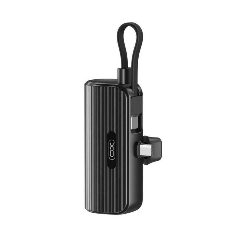 POWER BANK 5000 MAH TYPE-C MINI BUILT-IN-CABLE XO-PR220TTBK