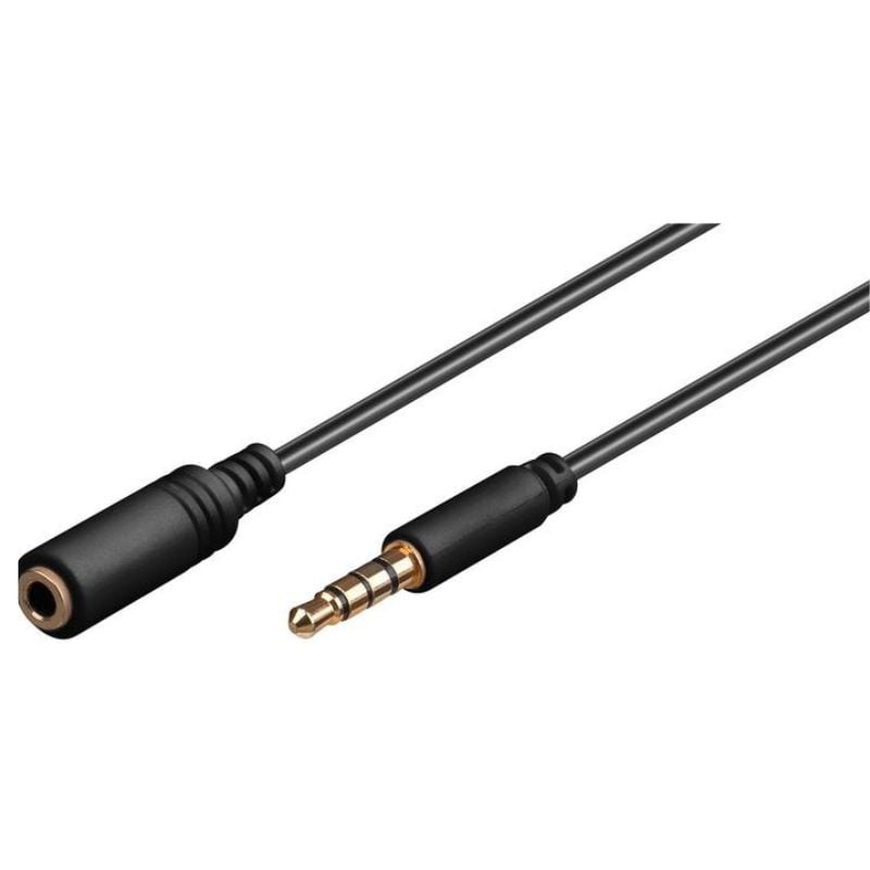 GOOBAY HEADPHONE AND AUDIO AUX EXTENSION CABLE 3 PIN 3.5MM M-F 50432