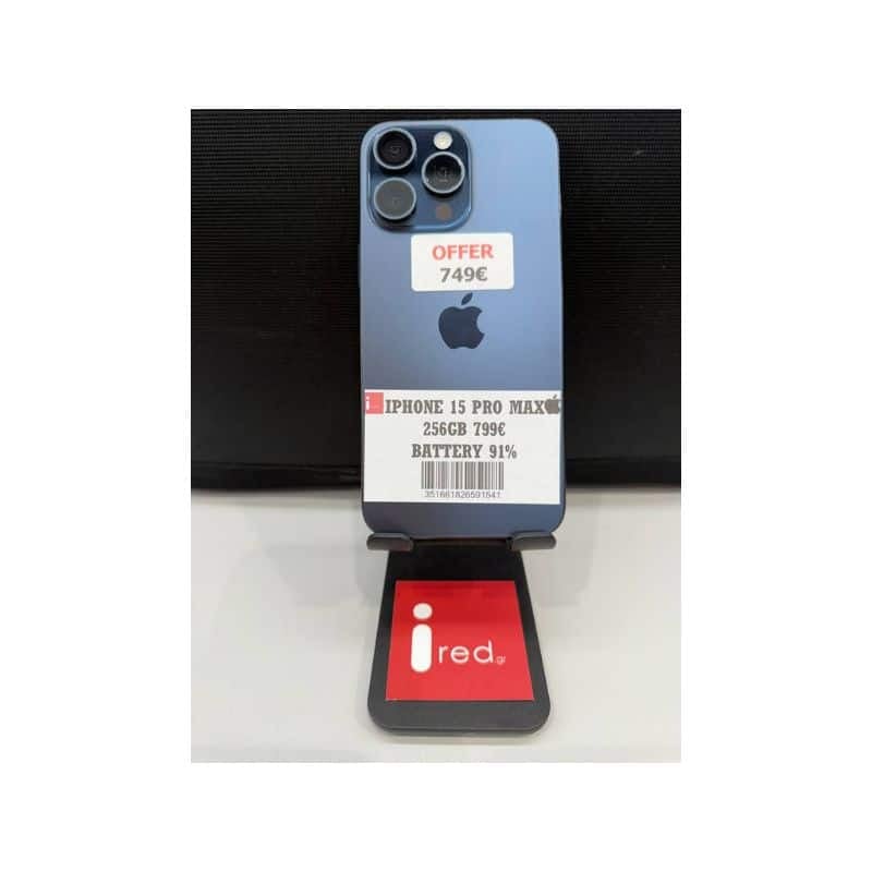 IPHONE 15-PRO-MAX 256GB BLUE TITANIUM ΜΕΤΑΧΕΙΡΙΣΜΕΝΟ