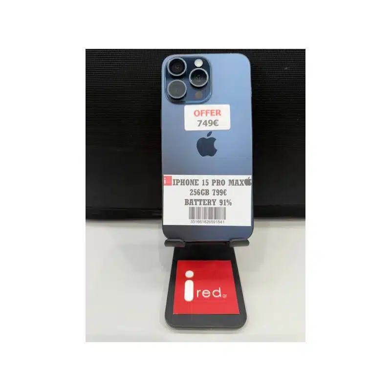 IPHONE 15-PRO-MAX 256GB BLUE TITANIUM ΜΕΤΑΧΕΙΡΙΣΜΕΝΟ