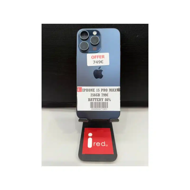 IPHONE 15-PRO-MAX 256GB BLUE TITANIUM ΜΕΤΑΧΕΙΡΙΣΜΕΝΟ