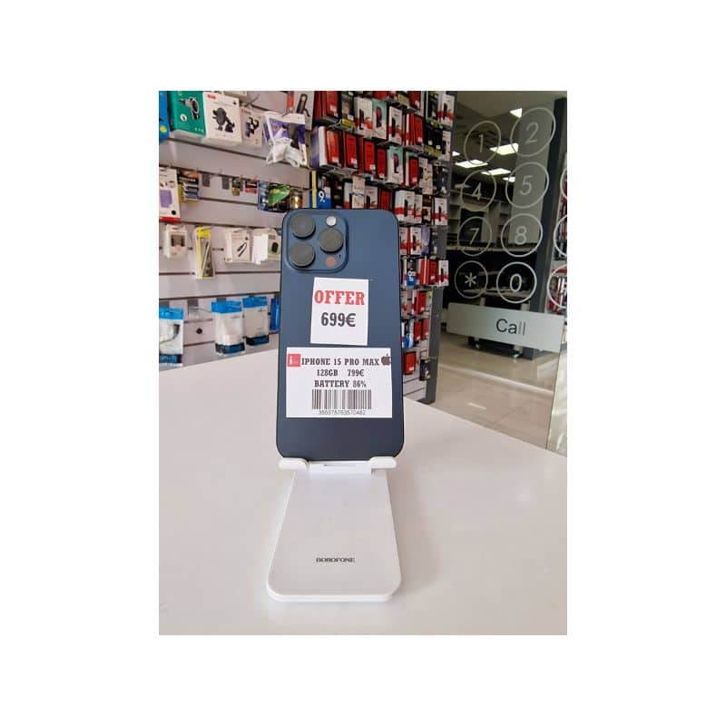 IPHONE 15-PRO-MAX 256GB BLUE TITANIUM ΜΕΤΑΧΕΙΡΙΣΜΕΝΟ