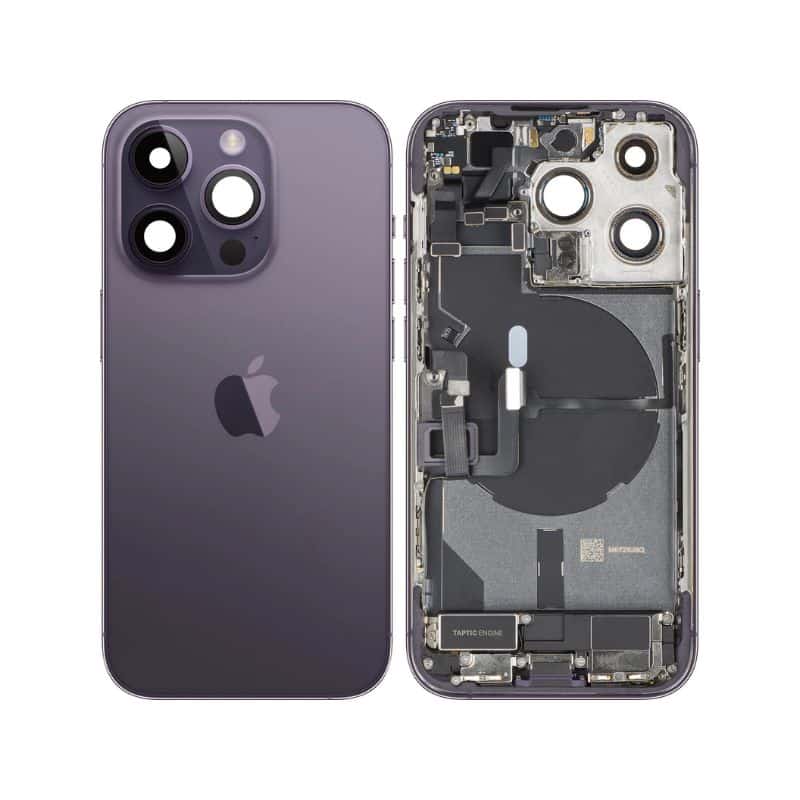 MIDDLE FRAME & BATTERY DOOR WITH SIDE KEYS & MAGNETS IPHONE 14 PRO purple