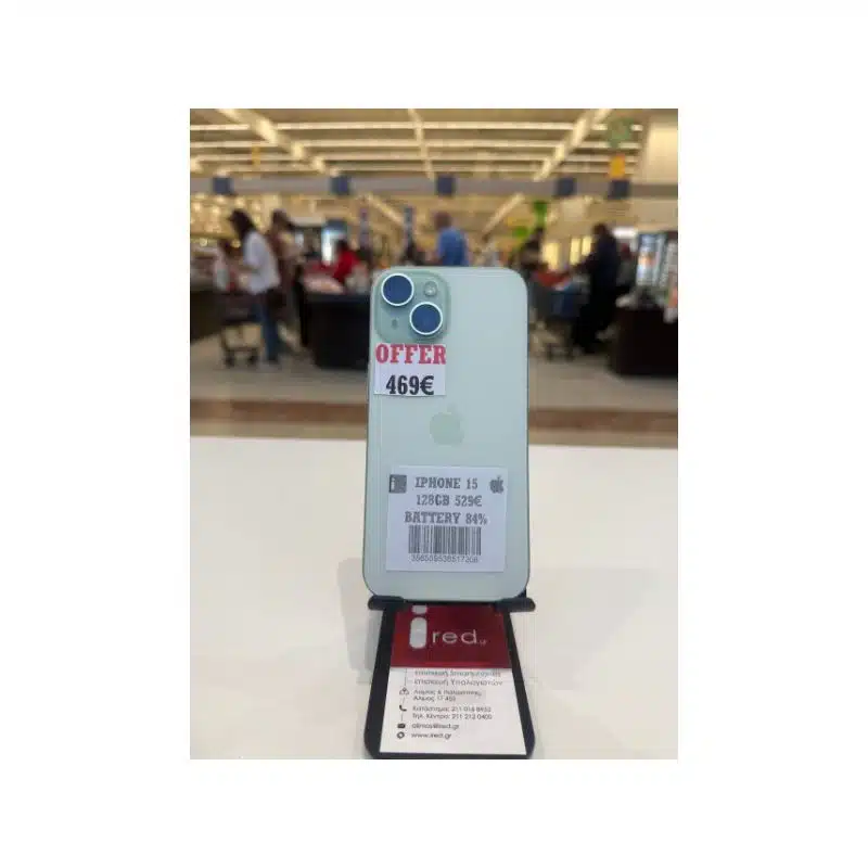 IPHONE 15 128GB Green ΜΕΤΑΧΕΙΡΙΣΜΕΝΟ
