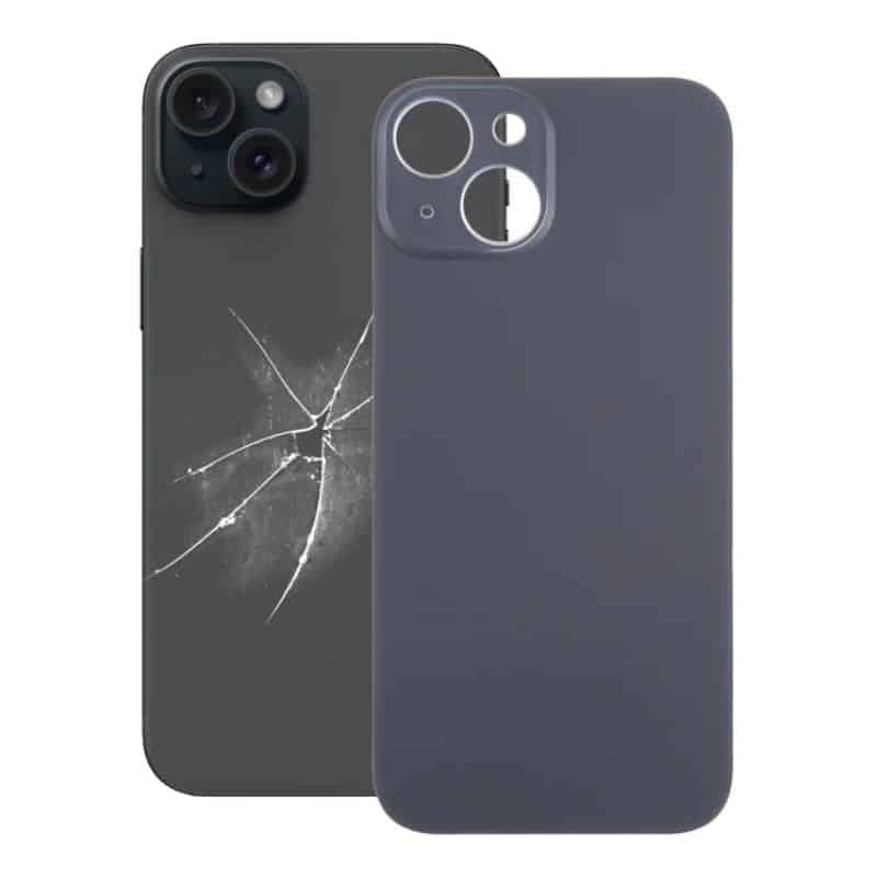 REAR COVER GLASS WITH CAMERA HOLE FOR REF - IPHONE 15