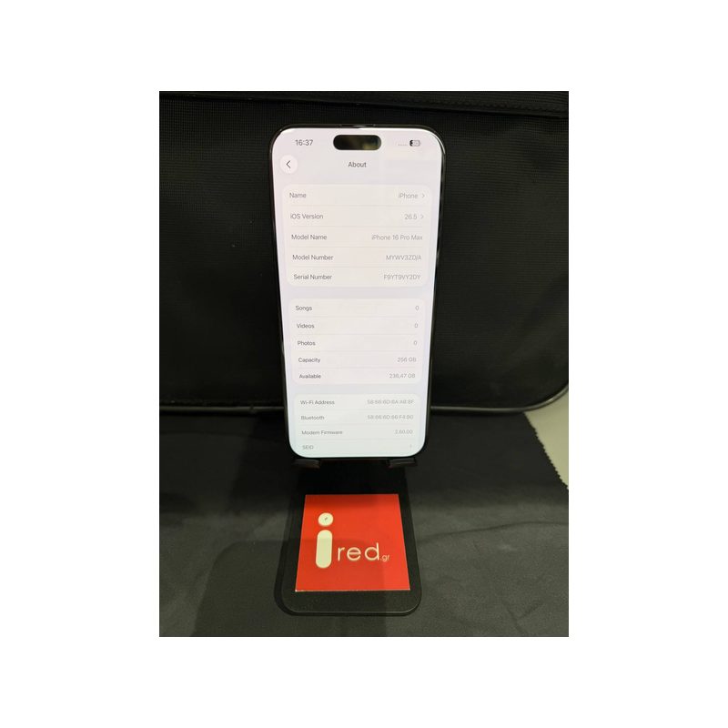 IPHONE 16-PRO-MAX 256GB BLACK TITANIUM ΜΕΤΑΧΕΙΡΙΣΜΕΝΟ