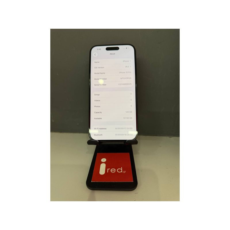 IPHONE 15-PRO 128GB BLACK ΜΕΤΑΧΕΙΡΙΣΜΕΝΟ